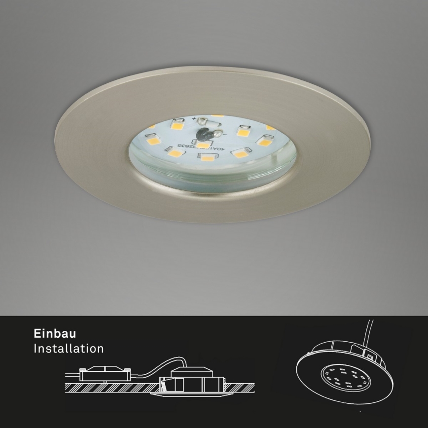 Briloner 7231-032 - SET 3x LED Dimmable bathroom recessed ATTACH light LED/5,5W/230V IP44