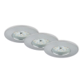 Briloner 7231-039 - Set of 3 Dimmable LED Bathroom Recessed Downlights, 5.5W/230V, IP44, Matte Chrome