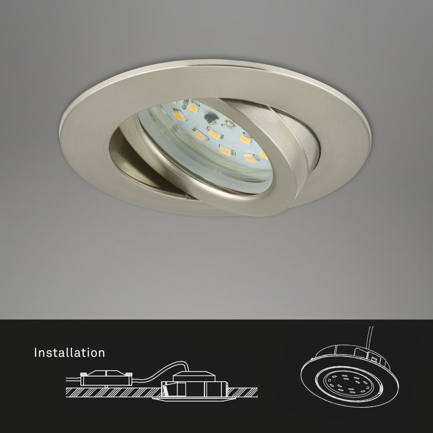 Briloner 7232-032 - Set of 3 LED dimmable bathroom recessed downlights ATTACH LED/5,5W/230V IP23