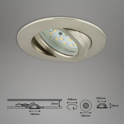Briloner 7232-032 - Set of 3 LED dimmable bathroom recessed downlights ATTACH LED/5,5W/230V IP23