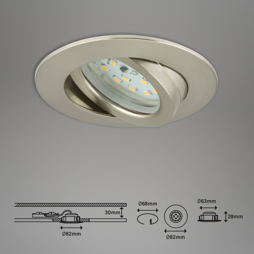 Briloner 7232-032 - Set of 3 LED dimmable bathroom recessed downlights ATTACH LED/5,5W/230V IP23