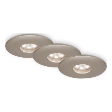 Briloner 7240-032 - SET 3x LED Bathroom recessed light ATTACH LED/1,8W/230V IP44 matte chrome