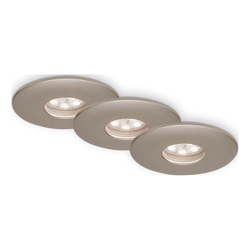 Briloner 7240-032 - SET 3x LED Bathroom recessed light ATTACH LED/1,8W/230V IP44 matte chrome