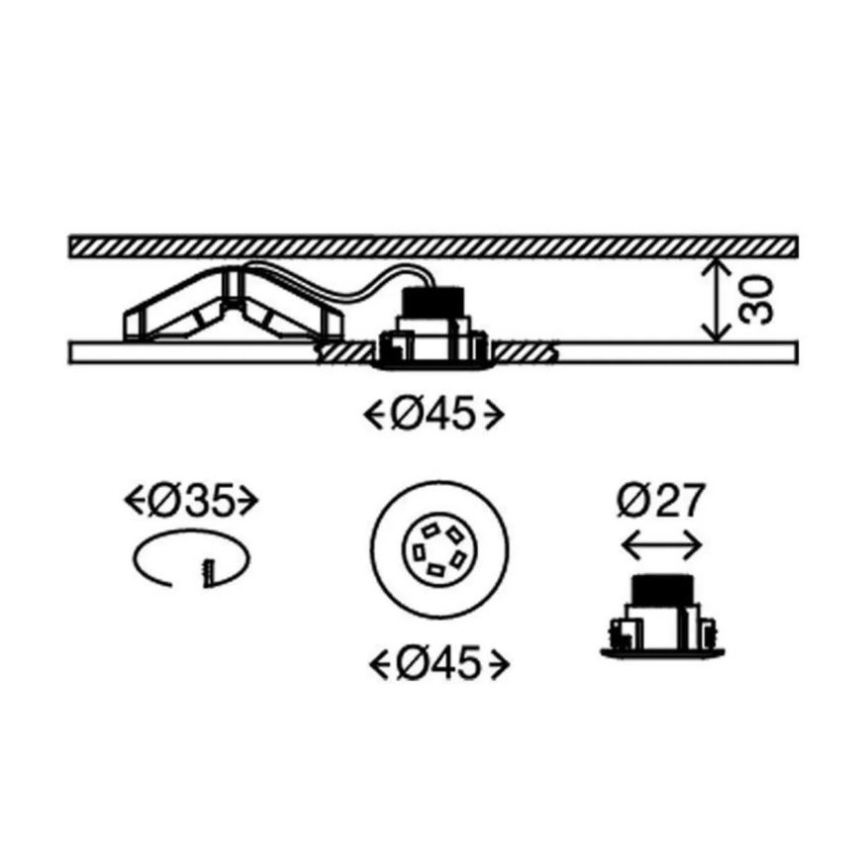 Briloner 7240-038 - SET 3x LED Bathroom recessed light ATTACH LED/1,8W/230V IP44