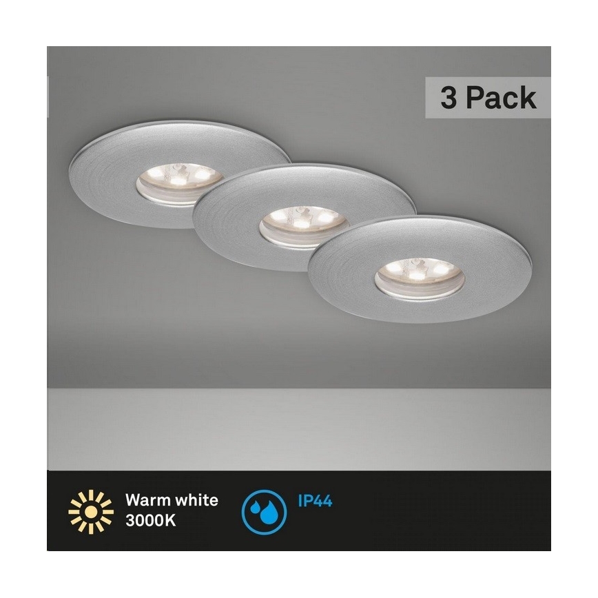 Briloner 7240-039 - SET 3x LED Bathroom recessed light LED/1,8W/230V IP44