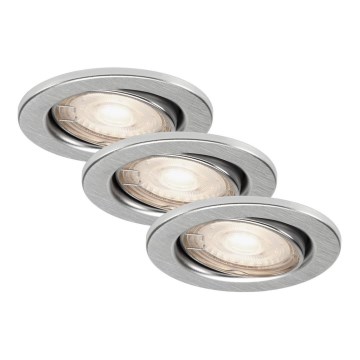 Briloner 7277-039 - SET 3x LED Dimmable bathroom recessed light 1xGU10/5W/230V IP23