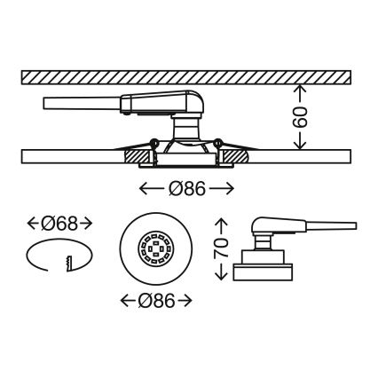 Briloner 7277-039 - SET 3x LED Dimmable bathroom recessed light 1xGU10/5W/230V IP23