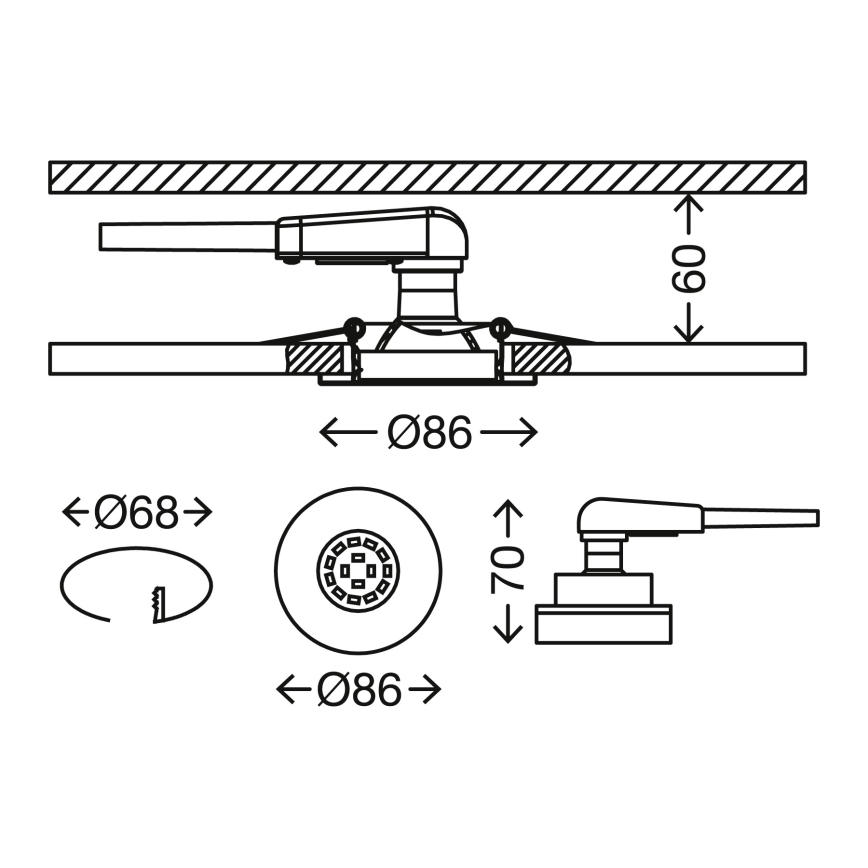 Briloner 7277-039 - SET 3x LED Dimmable bathroom recessed light 1xGU10/5W/230V IP23