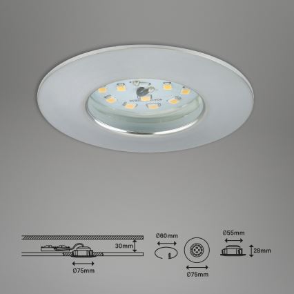 Briloner 7295-019 - LED Dimmable bathroom recessed light ATTACH LED/6,5W/230V IP44
