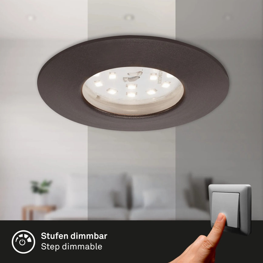 Briloner 7295-031 - SET 3x LED Dimmable bathroom recessed light ATTACH LED/6,5W/230V IP44