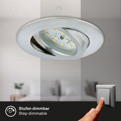 Briloner 7296-019 - LED Dimmable bathroom recessed light LED/6,5W/230V IP23