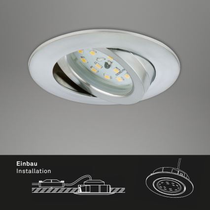 Briloner 7296-019 - LED Dimmable bathroom recessed light LED/6,5W/230V IP23