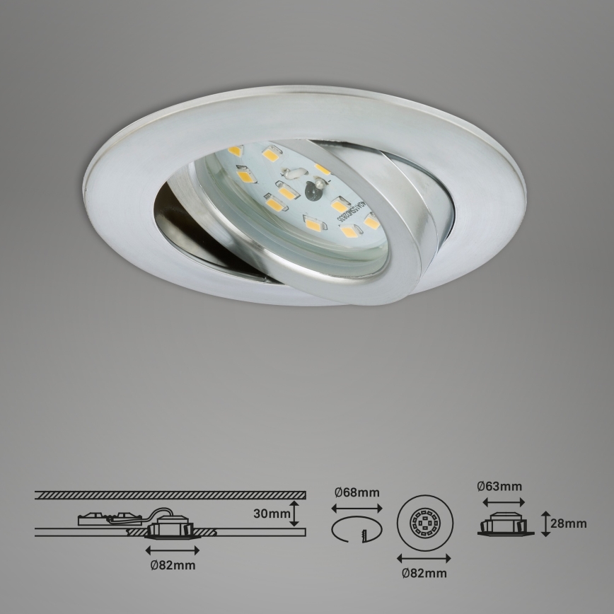 Briloner 7296-019 - LED Dimmable bathroom recessed light LED/6,5W/230V IP23