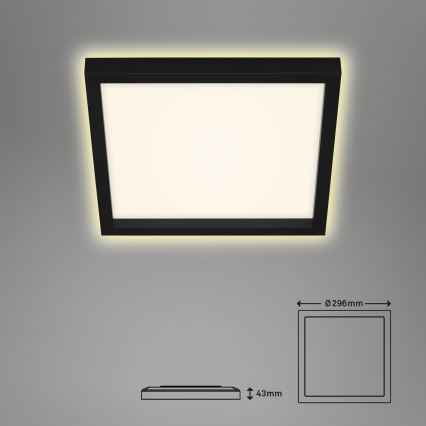 Briloner 7362-015 - LED Ceiling light CADRE LED/18W/230V 29,6x29,6 cm black