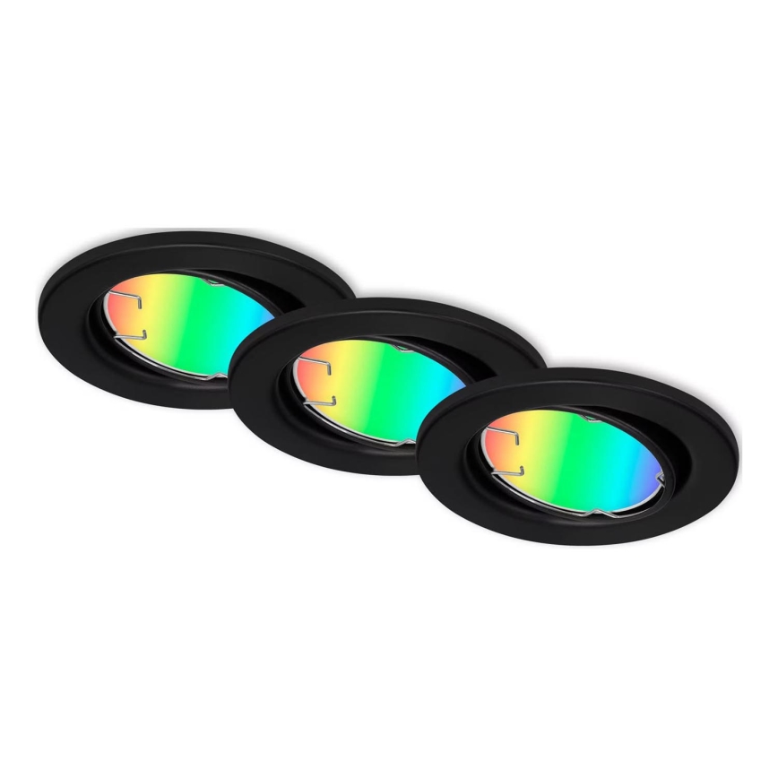 Briloner 7373-035 - SET 3x LED RGB Dimmable recessed light LED/4,9W/230V Wi-Fi Tuya + remote control