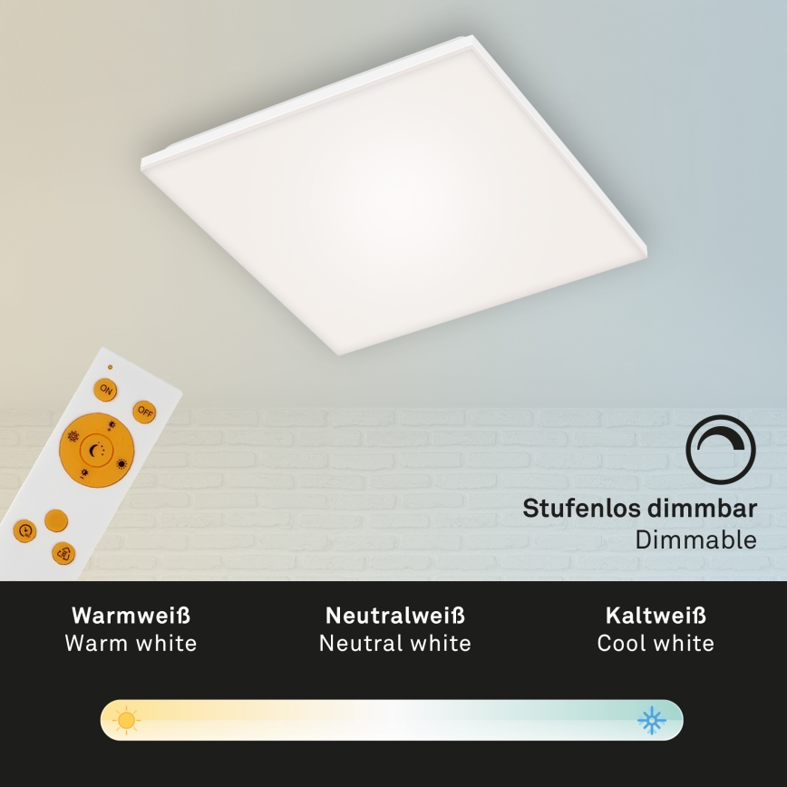 Briloner 7378-116 - LED Dimmable ceiling light FRAMELESS LED/24W/230V 3000-6500K + remote control