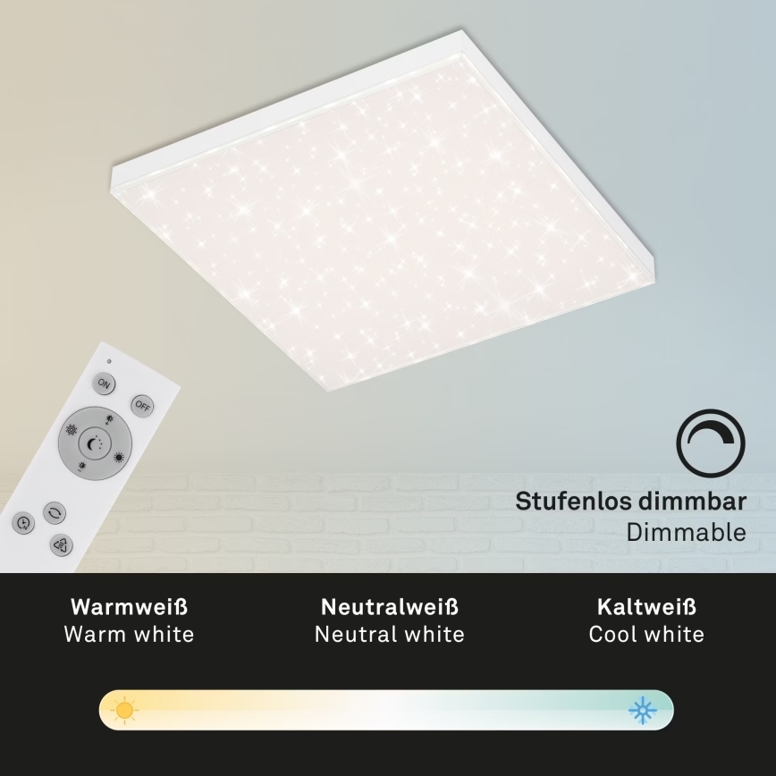 Briloner 7381-116 - LED Dimmable ceiling light STARRY SKY LED/24W/230V 3000-6500K + remote control