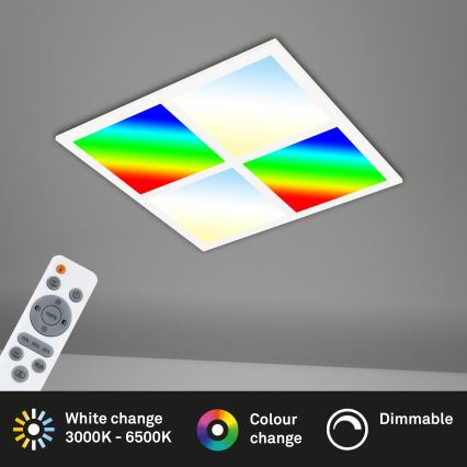 Briloner 7387-016 - RGBW Dimmable ceiling light LED/24W/230V 3000-6500K + remote control