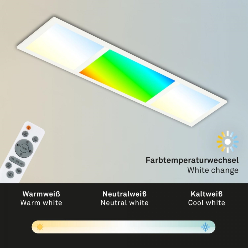 Briloner 7388-016 - RGBW Dimmable ceiling light LED/24W/230V 3000-6500K + remote control