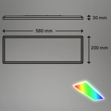 Briloner 7404-016 - Dimmable RGBW Surface-Mounted LED Panel, 22W, 230V, 4000K + Remote Control