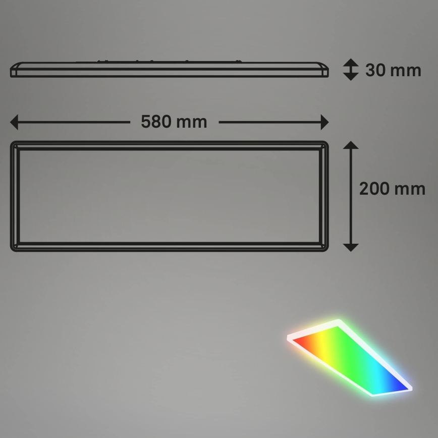 Briloner 7404-016 - Dimmable RGBW Surface-Mounted LED Panel, 22W, 230V, 4000K + Remote Control