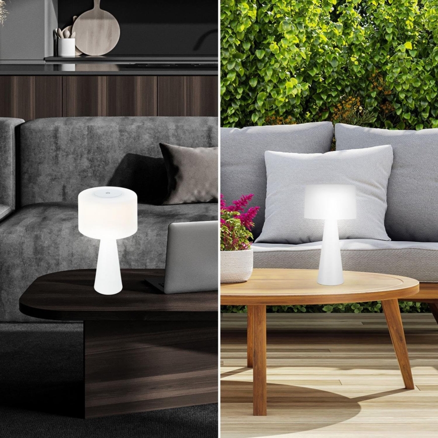 Briloner 7420016 - LED Dimmable rechargeable touch outdoor table lamp LED/4W/5V IP44 3000K white