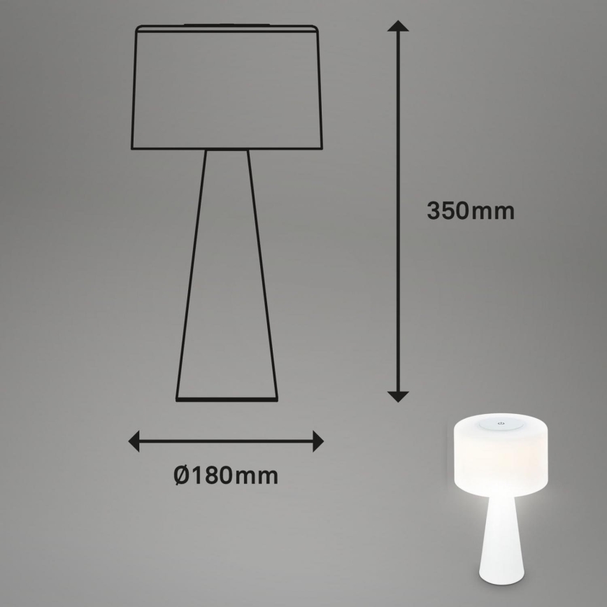 Briloner 7420016 - LED Dimmable rechargeable touch outdoor table lamp LED/4W/5V IP44 3000K white