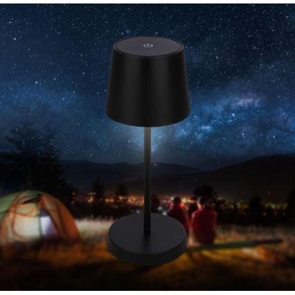 Briloner 7423015 - LED Dimmable rechargeable outdoor table lamp LED/2,6W/5V IP44 black