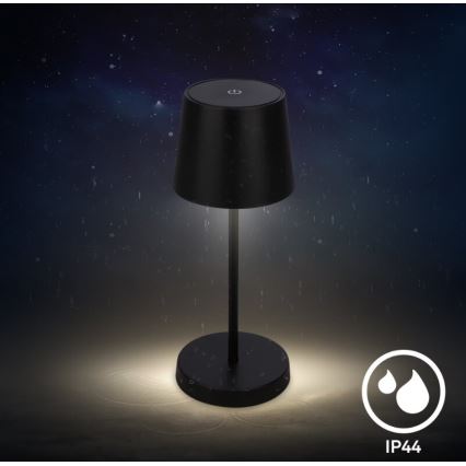 Briloner 7423015 - LED Dimmable rechargeable outdoor table lamp LED/2,6W/5V IP44 black