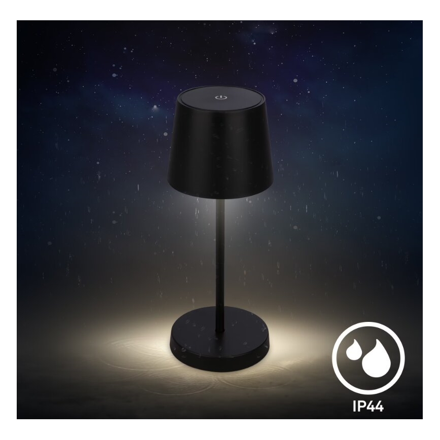 Briloner 7423015 - LED Dimmable rechargeable outdoor table lamp LED/2,6W/5V IP44 black