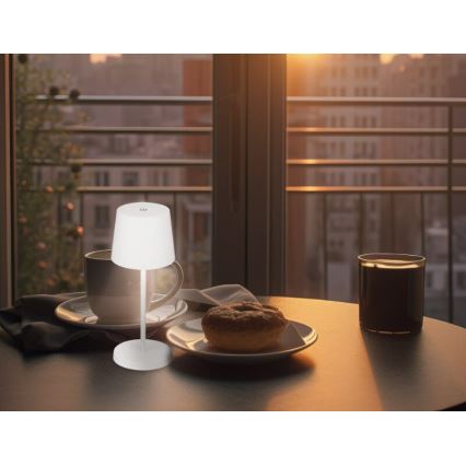 Briloner 7423016 - LED Dimmable rechargeable outdoor table lamp LED/2,6W/5V IP44 white