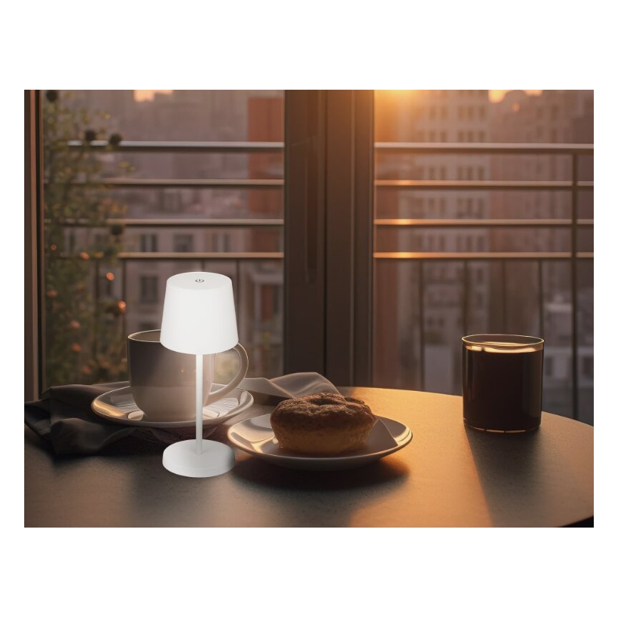 Briloner 7423016 - LED Dimmable rechargeable outdoor table lamp LED/2,6W/5V IP44 white