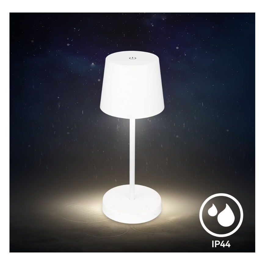 Briloner 7423016 - LED Dimmable rechargeable outdoor table lamp LED/2,6W/5V IP44 white
