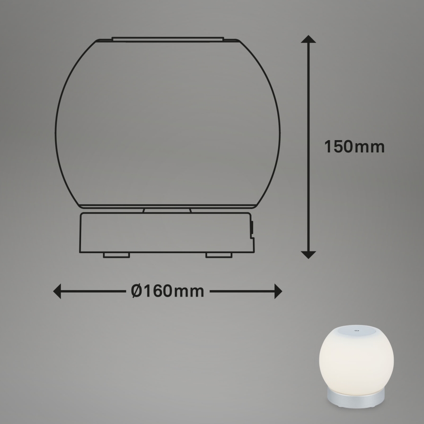 Briloner 7439-014 - LED Outdoor dimmable rechargeable lamp LED/3W/5V IP44