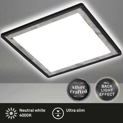 Briloner 7457-414 - LED Ceiling light SLIM LED/18W/230V 4000K 29x29 cm black