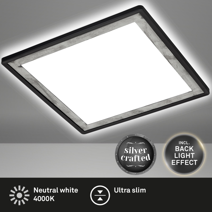 Briloner 7457-414 - LED Ceiling light SLIM LED/18W/230V 4000K 29x29 cm black