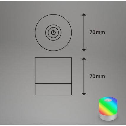 Briloner 7462014 - LED RGB Rechargeable outdoor table lamp LED/1,5W/5V IP44 1200 mAh matte chrome