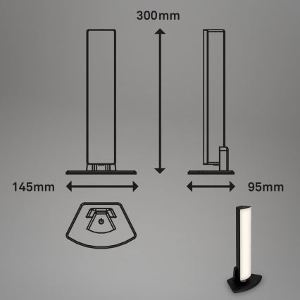Briloner 7474-015 - LED Dimmable touch rechargeable outdoor table lamp 2in1 LED/7W/5V 2200 mAh USB 3000K IP44 black