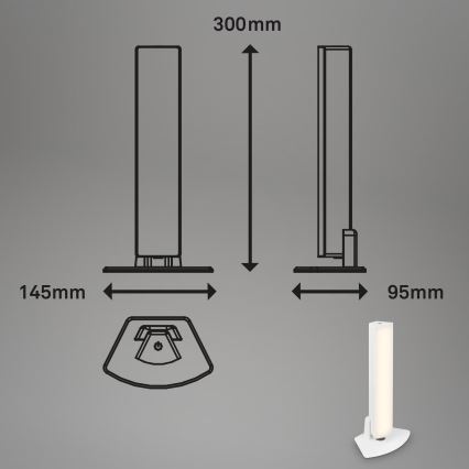 Briloner 7474-016 - LED Dimmable touch rechargeable outdoor table lamp 2in1 LED/7W/5V 2200 mAh USB 3000K IP44 white