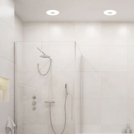 Briloner 7480019 - LED Bathroom Recessed Ceiling Light, 6W/230V, 3000/4000/6500K, IP44, White
