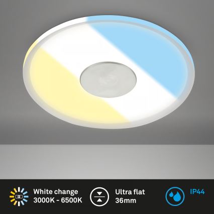 Briloner 7480019 - LED Bathroom Recessed Ceiling Light, 6W/230V, 3000/4000/6500K, IP44, White