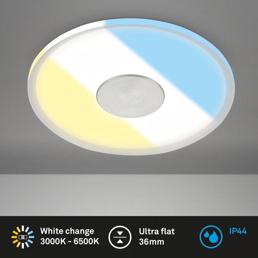 Briloner 7480019 - LED Bathroom Recessed Ceiling Light, 6W/230V, 3000/4000/6500K, IP44, White