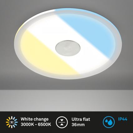 Briloner 7481019 - LED Bathroom Recessed Ceiling Light LED/12W/230V 3000/4000/6500K IP44 White