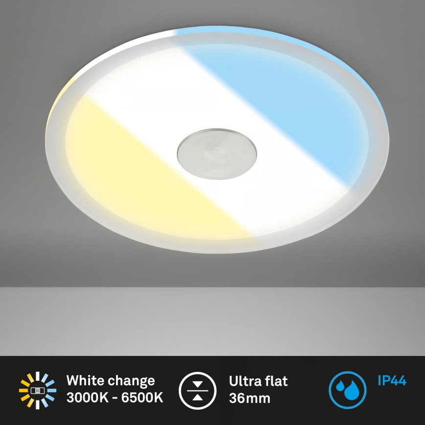Briloner 7481019 - LED Bathroom Recessed Ceiling Light LED/12W/230V 3000/4000/6500K IP44 White