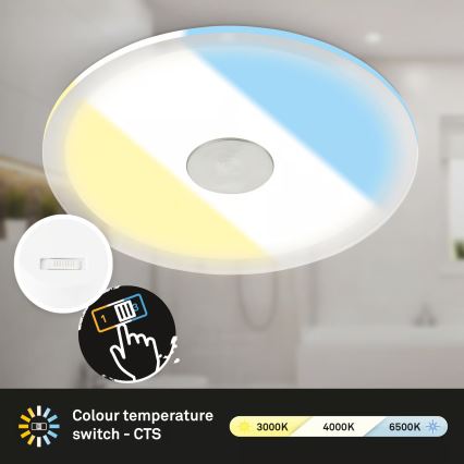 Briloner 7481019 - LED Bathroom Recessed Ceiling Light LED/12W/230V 3000/4000/6500K IP44 White