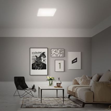 Briloner 7491-016 - RGBW Dimmable Smart LED Ceiling Light, 22W, 230V, 4000K, 42 x 42 cm, Tuya Wi-Fi + Remote Control