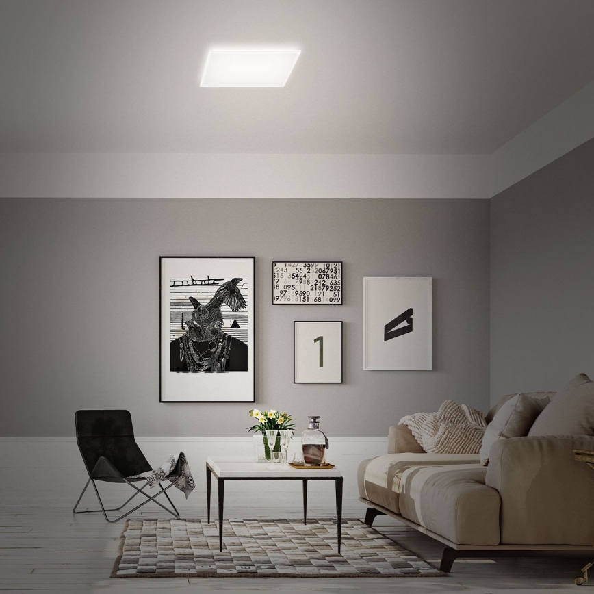 Briloner 7491-016 - RGBW Dimmable Smart LED Ceiling Light, 22W, 230V, 4000K, 42 x 42 cm, Tuya Wi-Fi + Remote Control
