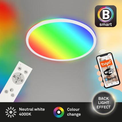 Briloner 7494016 - LED RGBW Dimmable SMART Ceiling Light LED/22W/230V 4000K Ø 42 cm Wi‑Fi Tuya + remote control