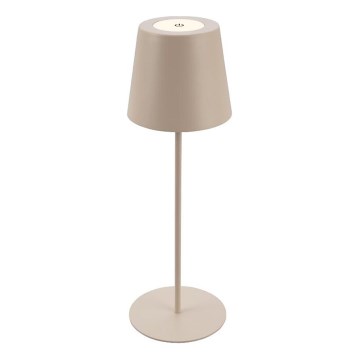 Briloner 7508011 - Dimmable Rechargeable Outdoor 2-in-1 LED Table Lamp, 2.5 W / 5 V, IP44, 1200 mAh, Beige