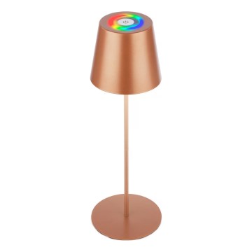 Briloner 7510013 - CALIDA LED RGBW Dimmable Rechargeable Outdoor Table Lamp, 2.5W LED / 5V, IP44, 1200 mAh, Bronze